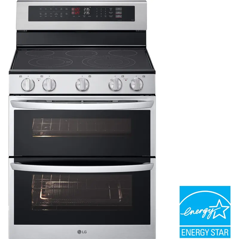Lg Ldel7324Se Stainless Steel 7.3 Cu. Ft. Freestanding Double Oven Range With Probake Convection® & Air Fry 1