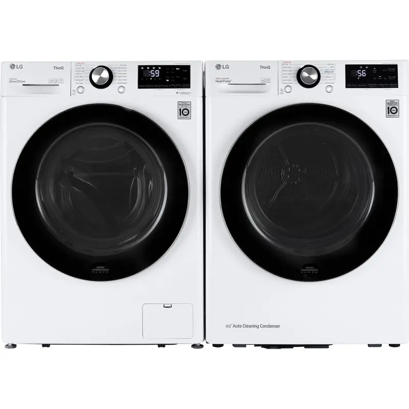 Lg Wm1455Hwa Washer And Dlhc1455W Dryer Front-Load Matching Set – White 1