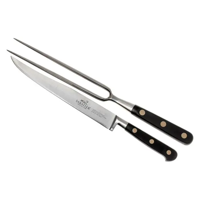 Lion Sabatier Ideal Brass Carving Set With Fork & Knife 1