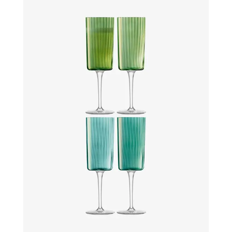 Lsa Gems 4-Piece Jade-Colored Champagne Flutes (210Ml) 1
