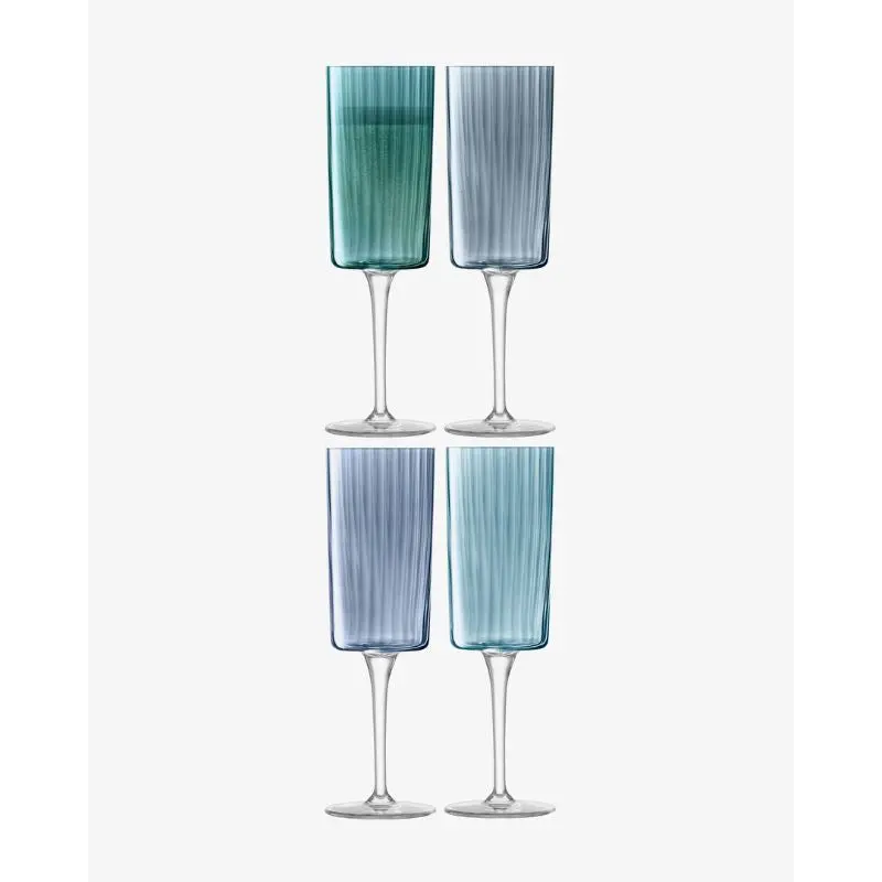 Lsa Gems 4-Piece Sapphire-Colored Champagne Flutes (210Ml) 1