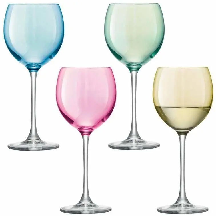 Lsa Polka Pastel Wine Glasses – 4-Pack, 400Ml 1