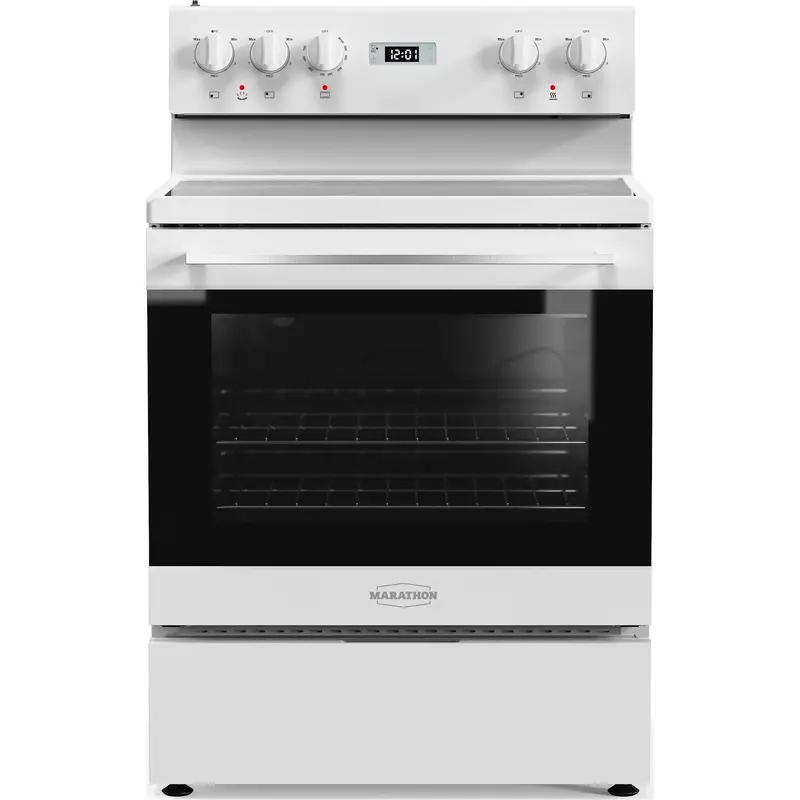 Marathon 30" White Glass-Top Electric Range Mer3070W 1