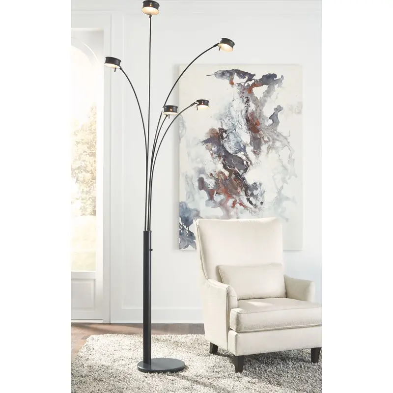 Marike Industrial Metal Arc Floor Lamp (Single) 2