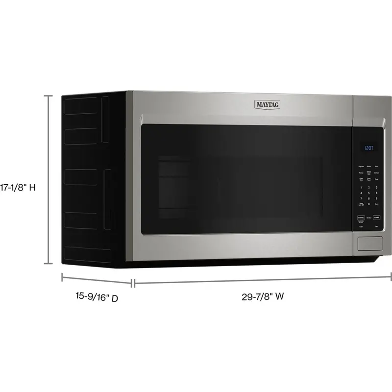 Maytag 1.7 Cu. Ft. Over-The-Range Microwave With Non-Stick Interior – Fingerprint-Resistant Stainless Steel (Ymmms4230Pz) 2