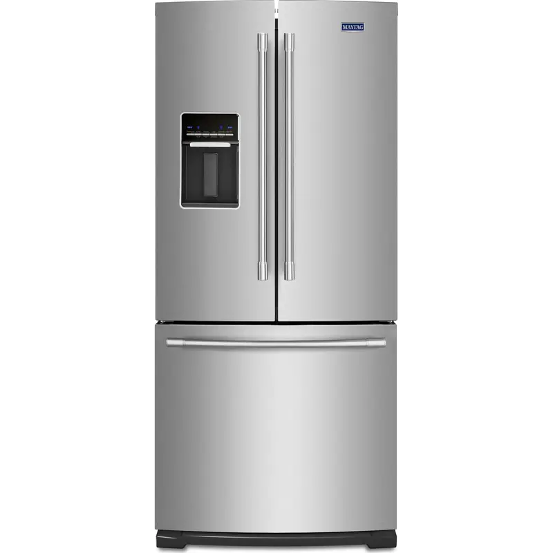 Maytag 20 Cu. Ft. French Door Refrigerator With External Water Dispenser – 30" Wide, Fingerprint-Resistant Stainless Steel (Mfw2055Frz) 1