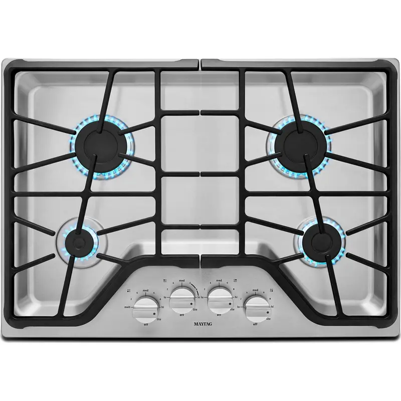 Maytag 30" 4-Burner Gas Cooktop With Powerburner — Stainless Steel (Mgc7430Ds) 1