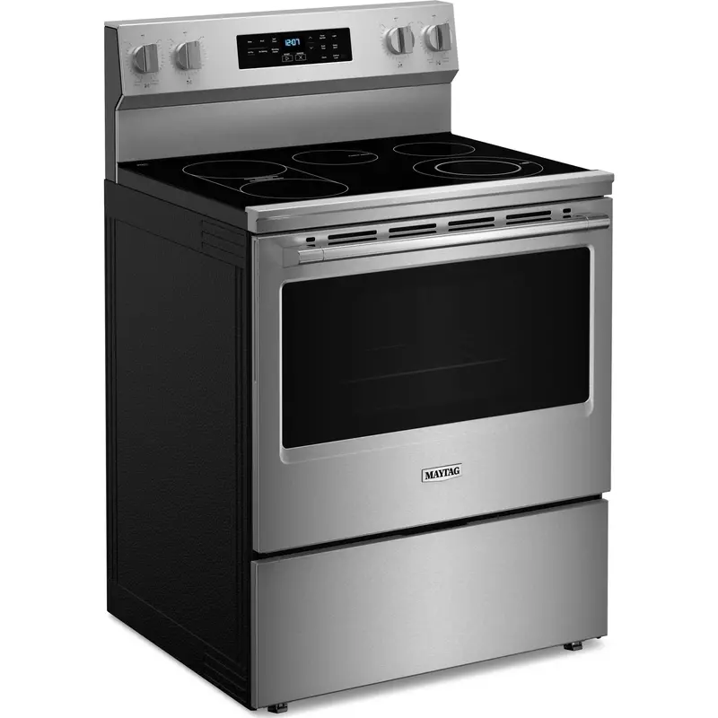 Maytag 30" Convection Electric Range With Air Fry & Air Bake – 5.3 Cu. Ft., Fingerprint-Resistant Stainless Steel (Ymfes6030Rz) 1