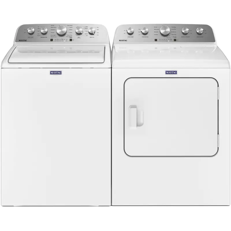 Maytag Top-Load Washer And Dryer Pair – 5.2 Cu. Ft., White (Ymed5030Mw & Mvw5035Mw) 1