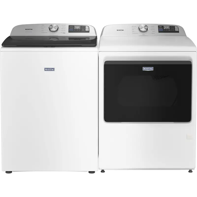 Maytag White Top-Load Washer And Dryer Kit – Reliable Performance (Mtw6205Rw/Ymed6205Rw) 1