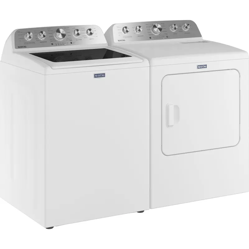 Maytag White Top-Load Washer And Dryer Matching Set (Mtw5605Rw/Ymed5605Rw) 2