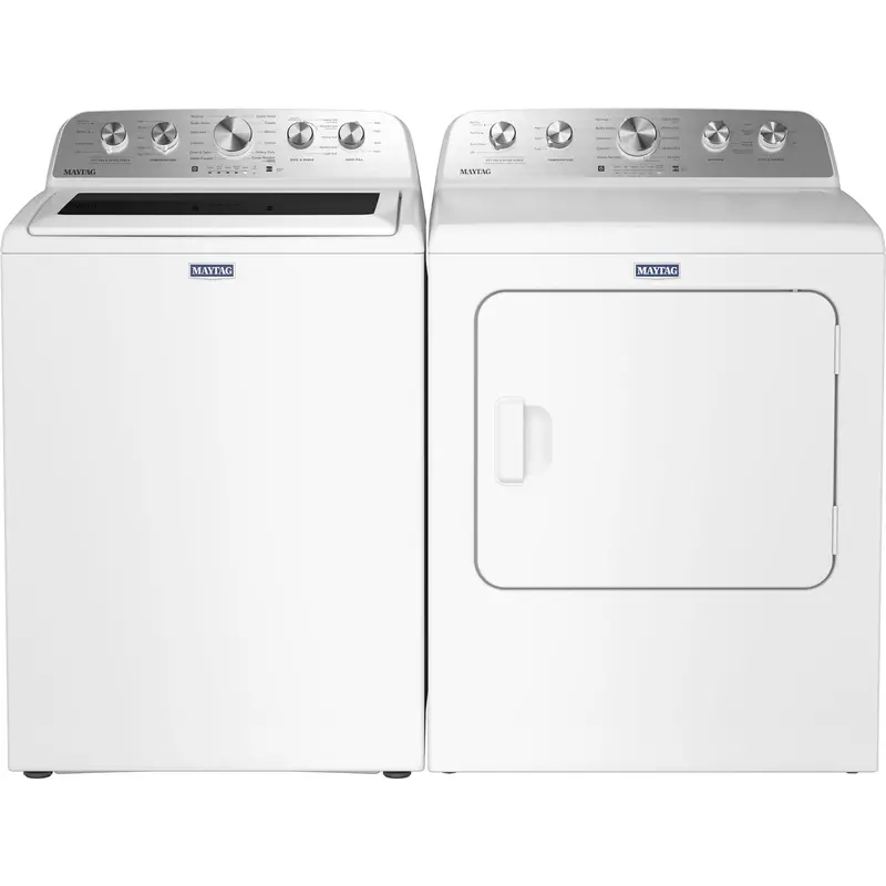 Maytag White Top-Load Washer And Dryer Pair – Agitator Model (Mtw5600Rw/Ymed5605Rw) 1