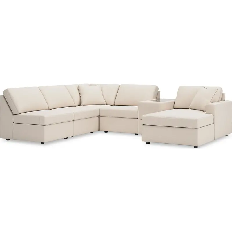 Modmax 6-Piece Modular Sectional With Chaise And Integrated Storage Console 1