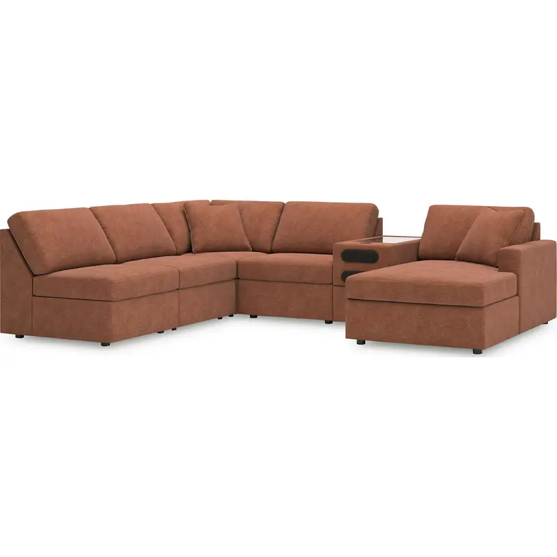 Modmax Six-Piece Modular Sectional Featuring Chaise And Built-In Audio Console 1