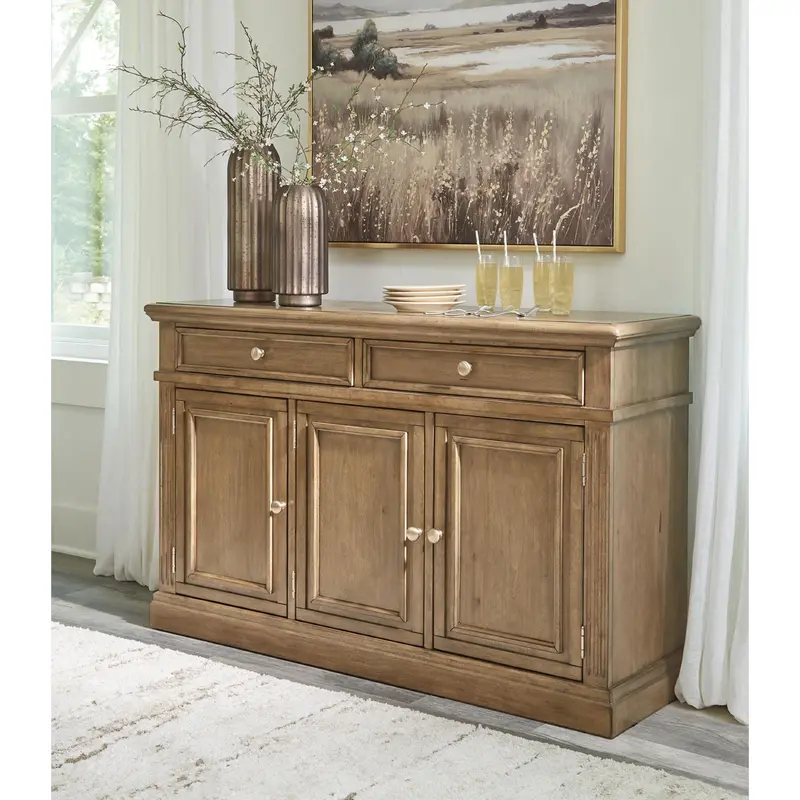 Mylarken Dining Server With Wine Rack & Cabinet Storage – Exclusive Design 2