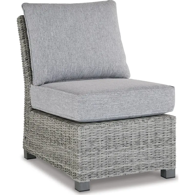 Naples Beach All-Weather Outdoor Armless Chair With Cushion 1
