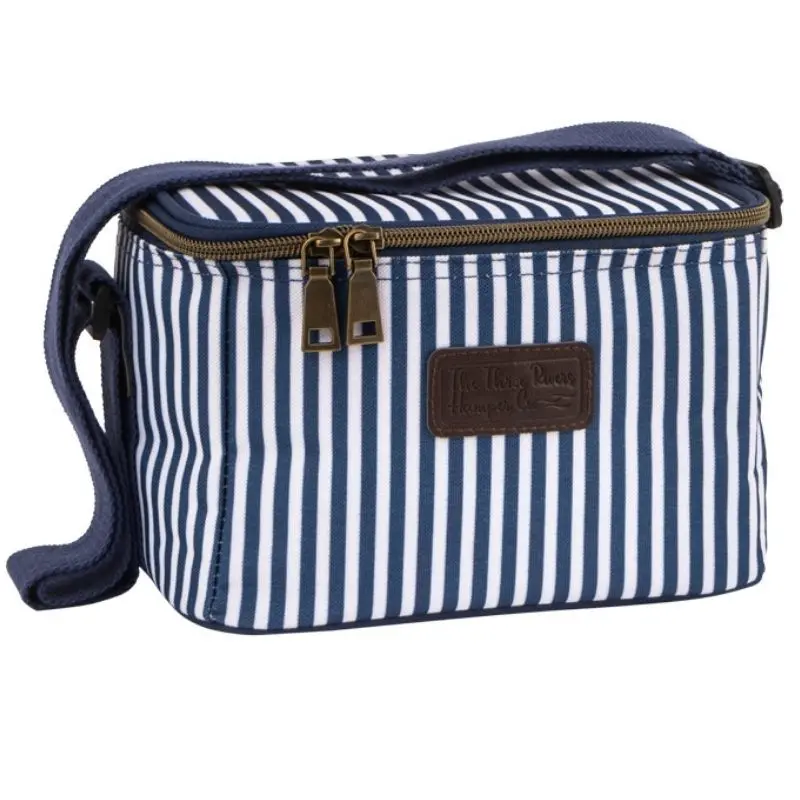 Navigate Three Rivers Blue-And-White Insulated Personal Cooler Bag 1