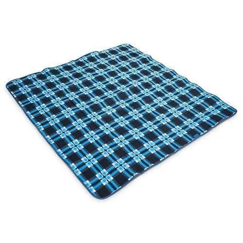 Navy Check Outdoor Picnic Blanket – Polar Gear Active Rug, 132 X 118 Cm 1