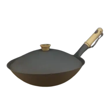 Netherton 13-Inch Spun Iron Wok With Lid 1