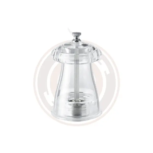 Omcan 10 Cm Acrylic Crystal-Style Pepper Mill – Clear Resin Manual Grinder (5 Per Case) – 43682 1