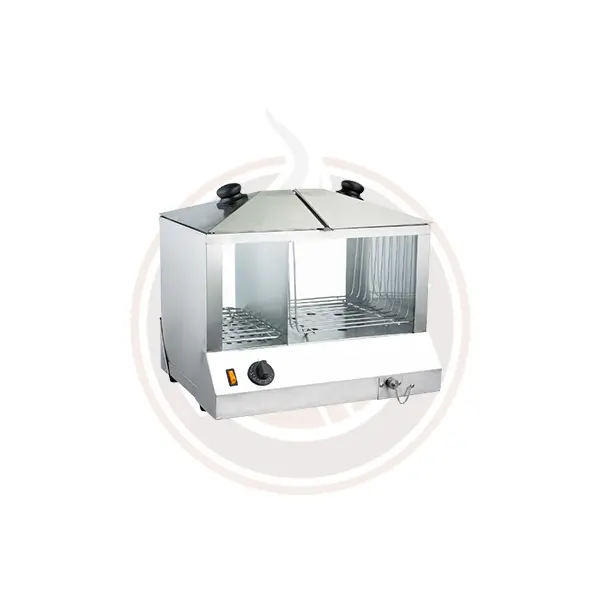 Omcan 18" Commercial Hot Dog Steamer With Bun Warming Tray – 100-Dog / 48-Bun Capacity – Model 43216 1