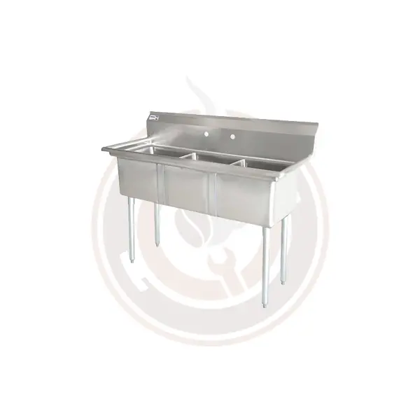 Omcan 18" X 21" X 14" Triple-Tub Stainless Steel Sink – No Drain Board (Models 25270 / 43776) 1