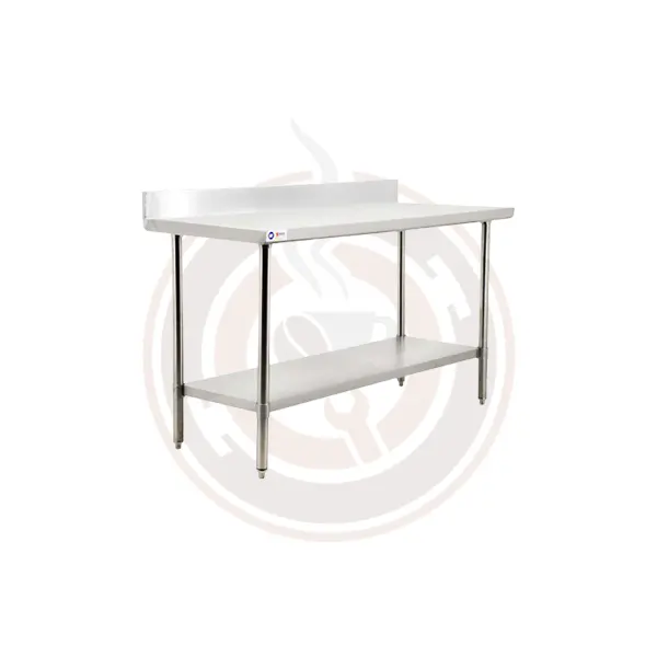 Omcan 24" × 60" Heavy-Duty Stainless Steel Table With Backsplash – Model 44339 1