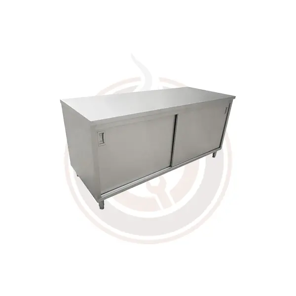 Omcan 30" X 72" Stainless Steel Worktable With Cabinets & Sliding Doors - Model 44194 1