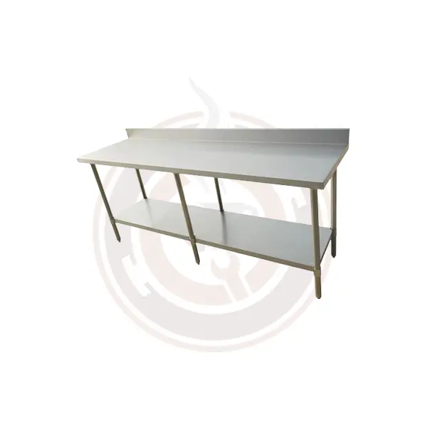 Omcan 30" × 84" Extended Stainless Steel Work Table With Backsplash – Model 44348 1