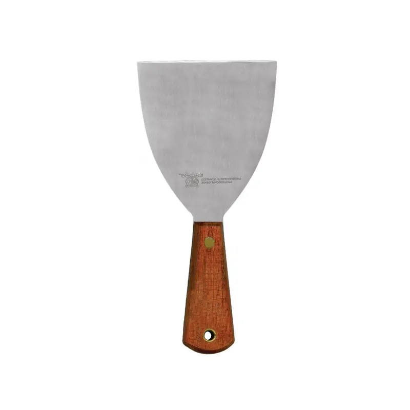 Omcan 4.5" × 4" Pan Scraper – Wooden Handle With Hanging Hole, 5 Per Case (Model 23738) 1