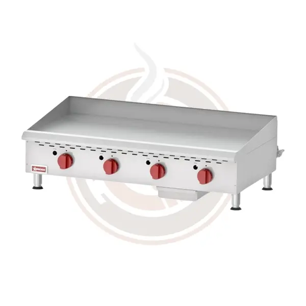 Omcan 4-Burner Thermostatic Gas Griddle – Stainless Steel Countertop Model 1