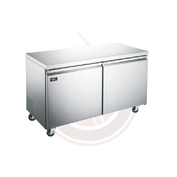 Omcan 47-Inch Two-Door Undercounter Refrigerator – 12 Cu. Ft., Stainless Steel, Model 50056 1