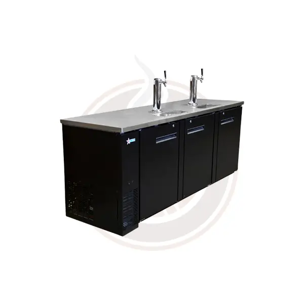 Omcan 90" Triple-Door Beer Dispenser Cooler – 32 Cu Ft, Dual Tap System (Model 50069) 1