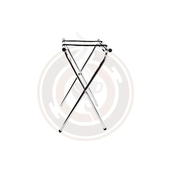 Omcan Chrome-Plated Double-Bar Folding Tray Stand – Versatile Service Support, 4 Per Case (39617) 1
