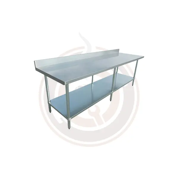 Omcan Elite Stainless Steel Worktable – 30" W × 96" L With 4" Backsplash (Model 23807) 1