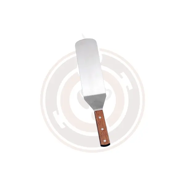 Omcan Flexible Stainless Steel Kitchen Turner – 9-1/2" × 3" Blade, Short Wood Handle, Pack Of 15 (Model 80005) 1