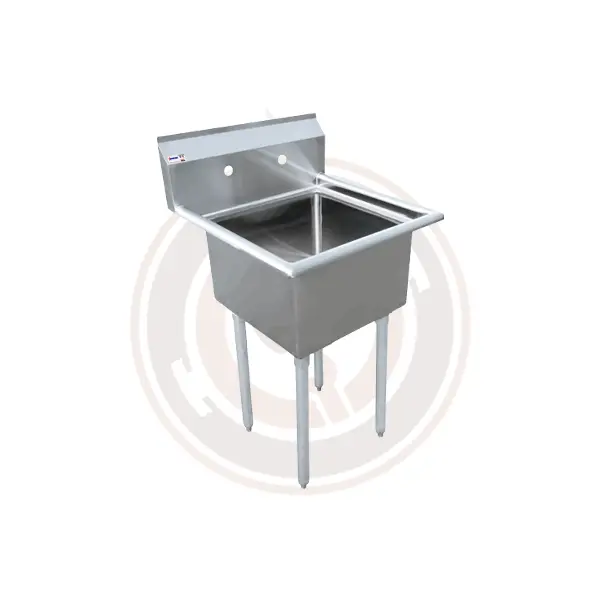 Omcan Single-Tub Stainless Steel Sink – 18" × 18" × 11", No Drain Board 1