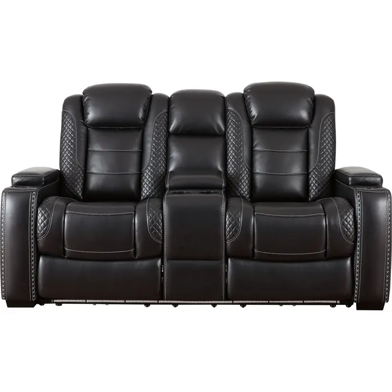 Party Time Power Reclining Loveseat With Center Console And Adjustable Headrests 1
