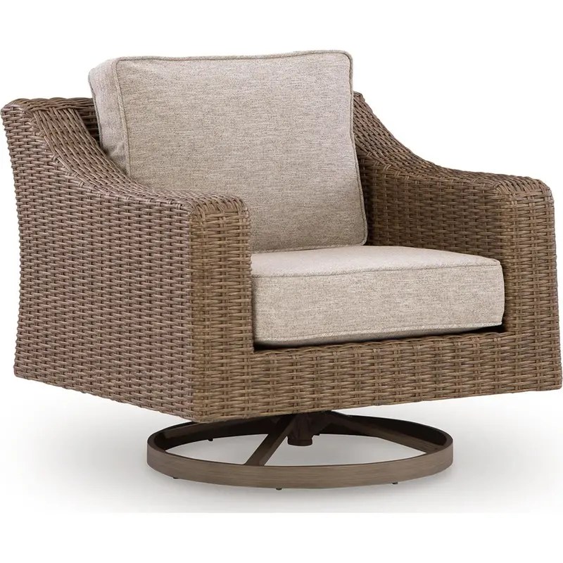 Revare Beach Swivel Lounge Chair With Weather-Resistant Cushions 1