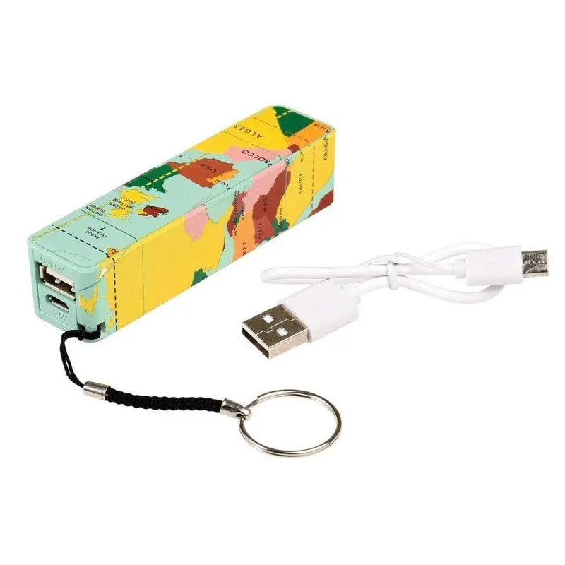 Rex World Map-Print Portable Usb Charging Device 2