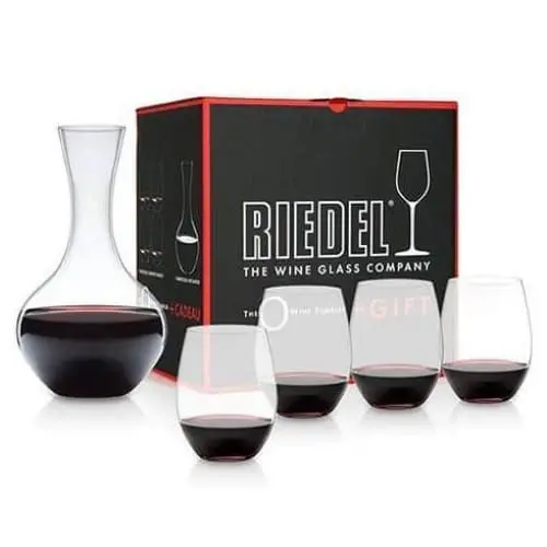 Riedel Winged Stemless Cabernet Glasses With Merlot Decanter Set 1
