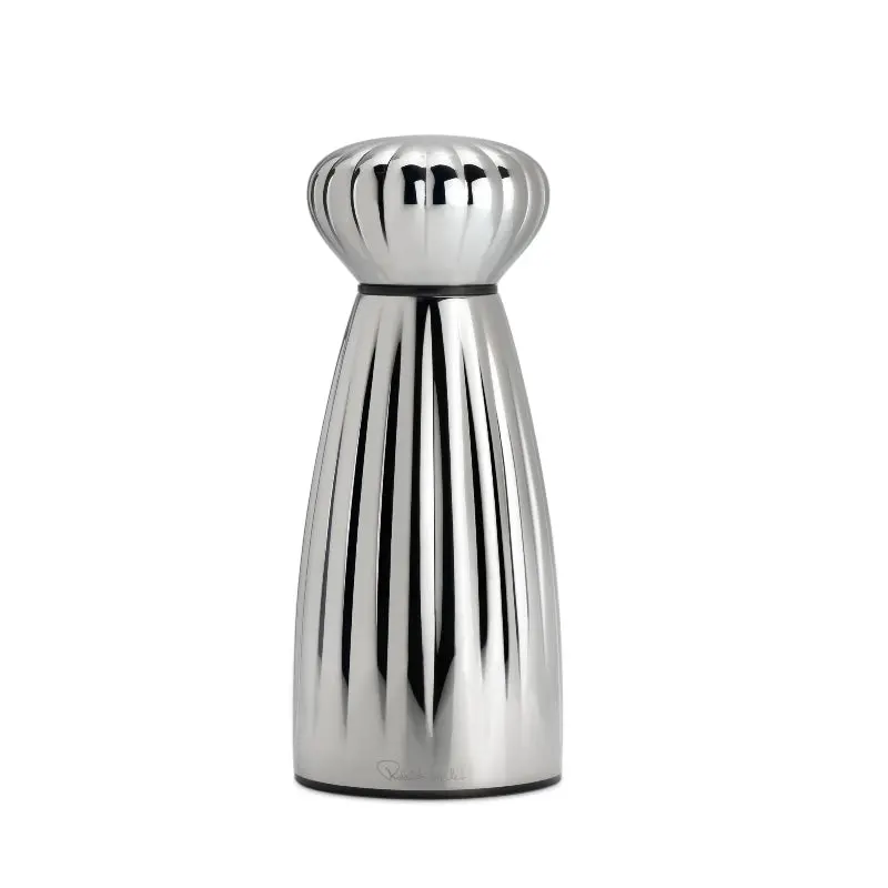 Robert Welch Palm Bright Medium Pepper Grinder – Sleek Stainless Steel & Black Design 1