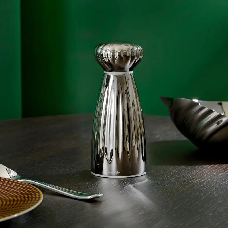 Robert Welch Palm Bright Medium Salt Mill – Stainless Steel & White 2