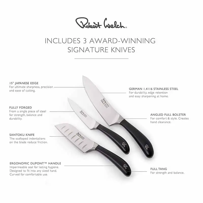 Robert Welch Signature Essentials 3-Piece Stainless Steel Chef’S Knife Set 2