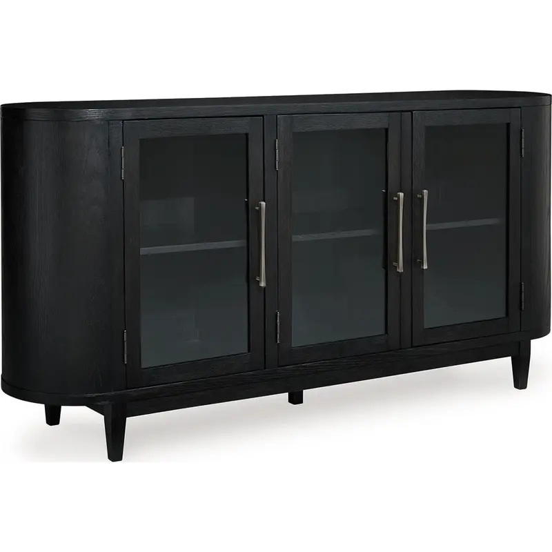 Rowanbeck Dining Server – Rustic Farmhouse Buffet With Wine Storage & Display Shelves 1