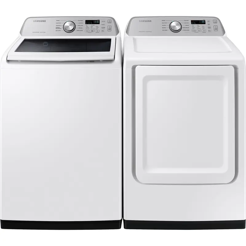 Samsung Wa46Cg3505Aw + Dve47Cg3500W Top-Load Laundry Pair – Crisp White 1