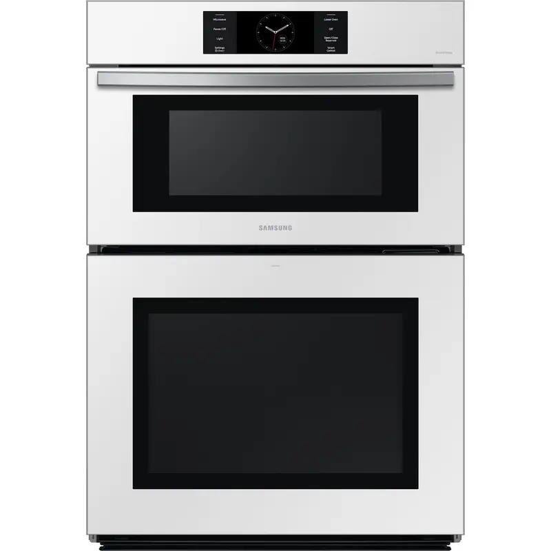 Samsung White Glass 30" Microwave-Wall Oven Combination – Nq70Cb700D12Aa 1