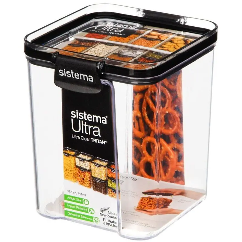 Sistema Ultra Square Tritan Canister – 920Ml Stackable Food Container 1