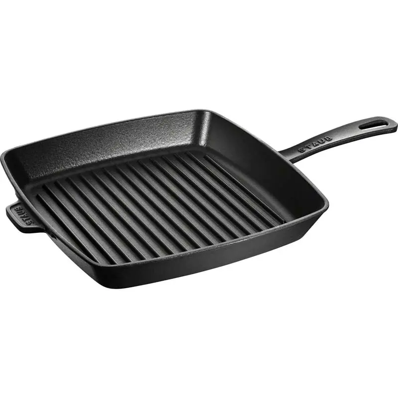 Staub American Grill Square Skillet – 30Cm Matte Black Cast Iron 1