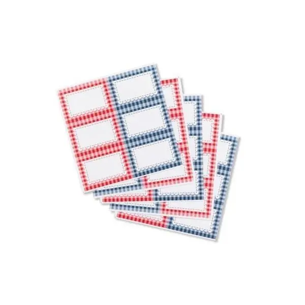 Tala Gingham-Themed Food Labels – Pack Of 30 1
